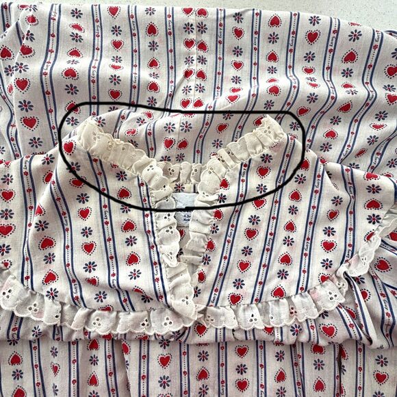 Vtg Womens Nightgown Robe Size L 70s Calico Prairie Cottage Accentuette Lanz - Picture 3 of 10